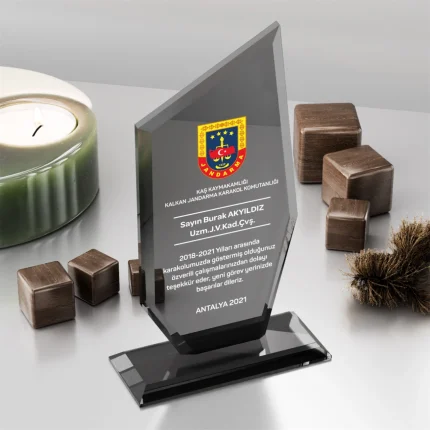 PB322-Füme Kristal Plaket