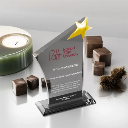 PB326-Füme Kristal Plaket