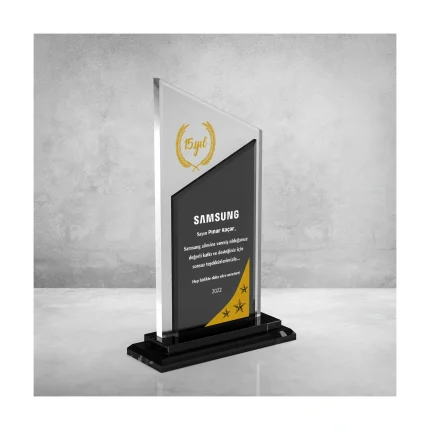 PB802 Altın Kristal Plaket