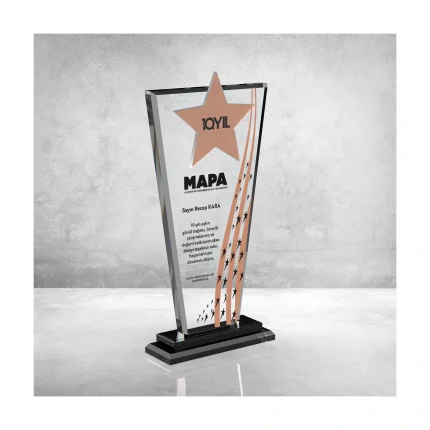 PB804-BRONZ Kristal Plaket