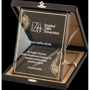 PB2007 Altın Yaldız Kristal Plaket