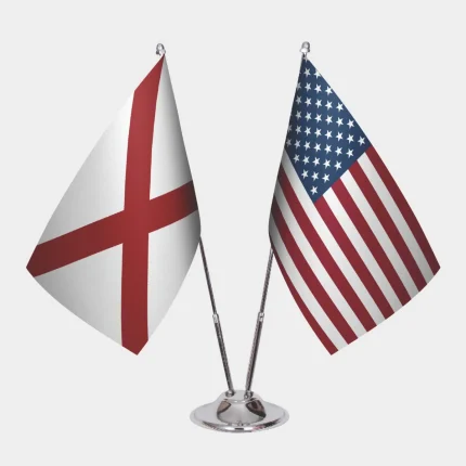 Alabama ve ABD Masa Bayrağı Seti