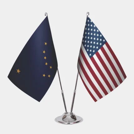 Alaska ve ABD Masa Bayrağı Seti