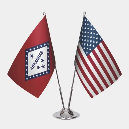 Arkansas ve ABD Masa Bayrağı Seti