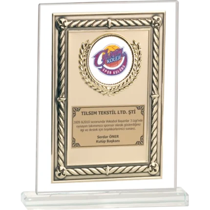 Cam Plaketler CM-089 - 18x21 cm