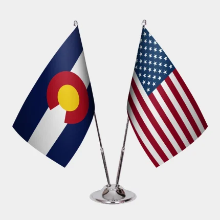 Colorado ve ABD Masa Bayrağı Seti