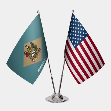 Delaware ve ABD Masa Bayrağı Seti