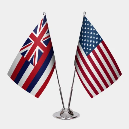 Hawaii ve ABD Masa Bayrağı Seti