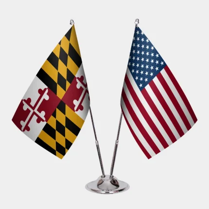 Maryland ve ABD Masa Bayrağı Seti