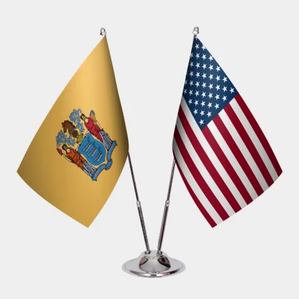 New Jersey ve ABD Masa Bayrağı Seti