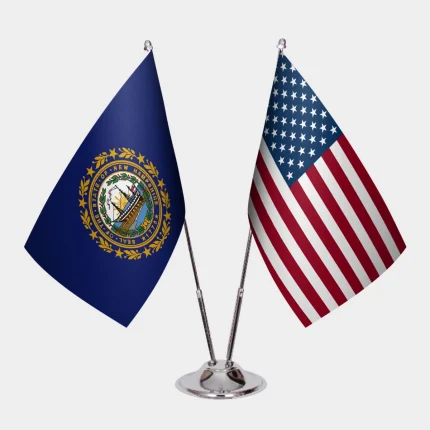 New Hampshire ve ABD Masa Bayrağı Seti