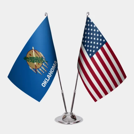Oklahoma ve ABD Masa Bayrağı Seti
