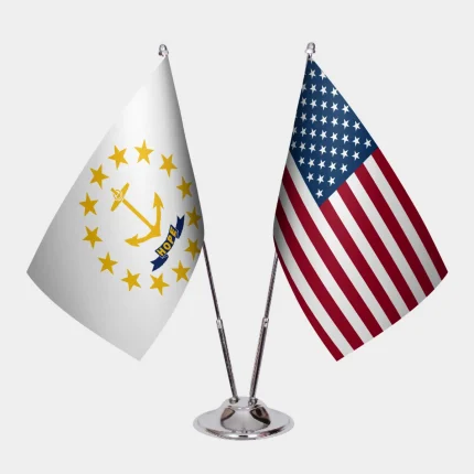 Rhode Island ve ABD Masa Bayrağı Seti