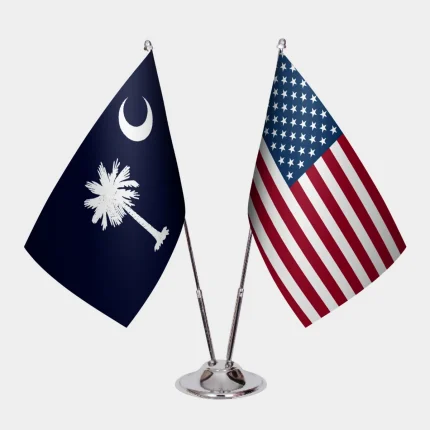 Güney Carolina ve ABD Masa Bayrağı Seti